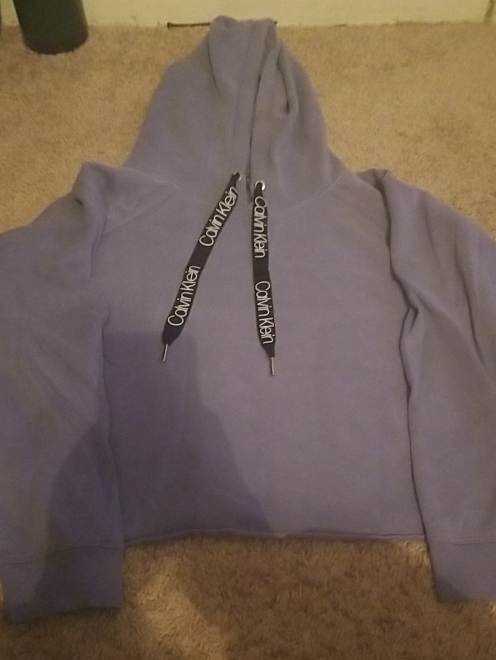 Calvin Klein Lilac Hoodie with Branded Black Drawstrings
